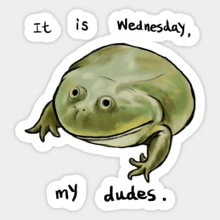 Wednesday Frog Art Sticker